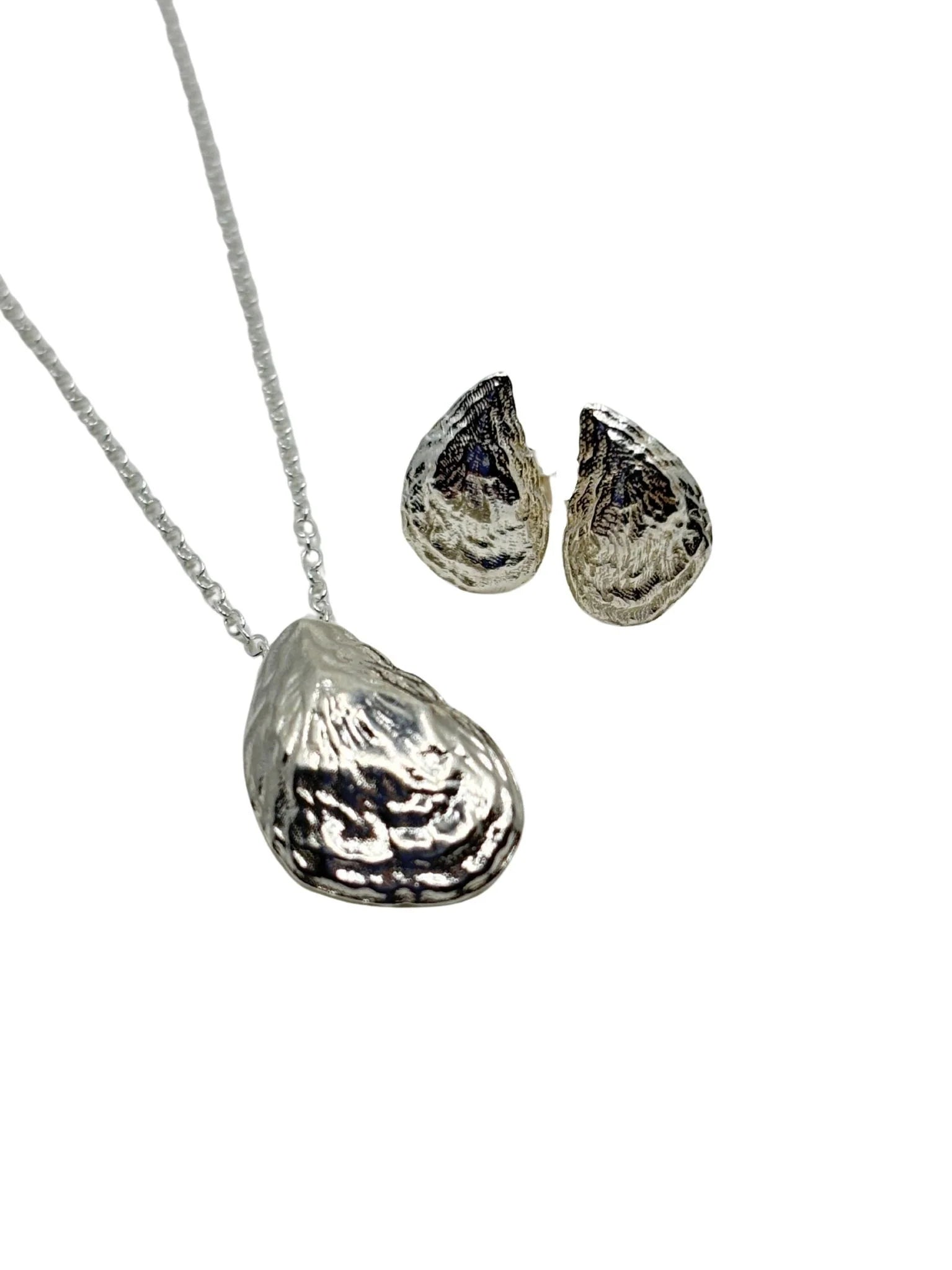 Oyster Shell Sterling Silver Earrings