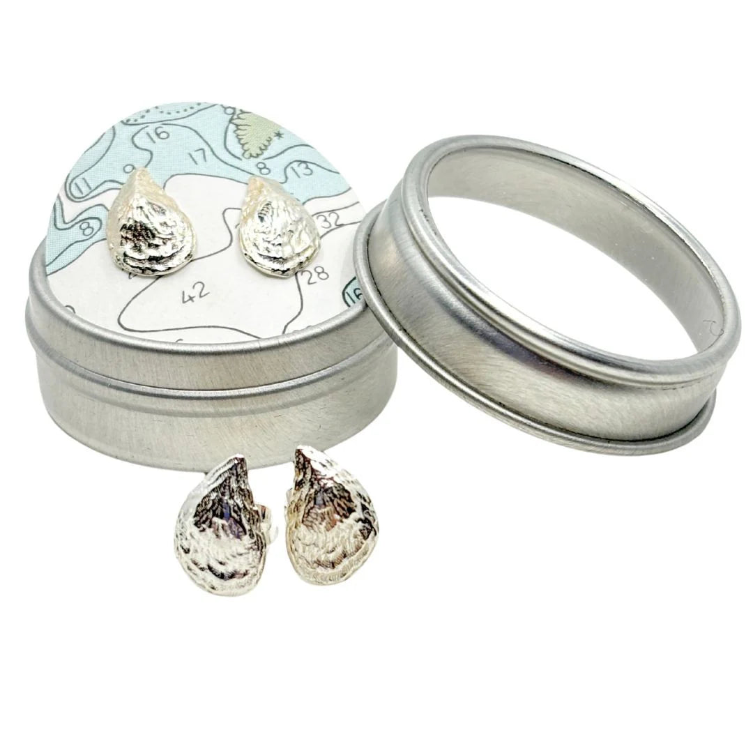 Oyster Shell Sterling Silver Earrings