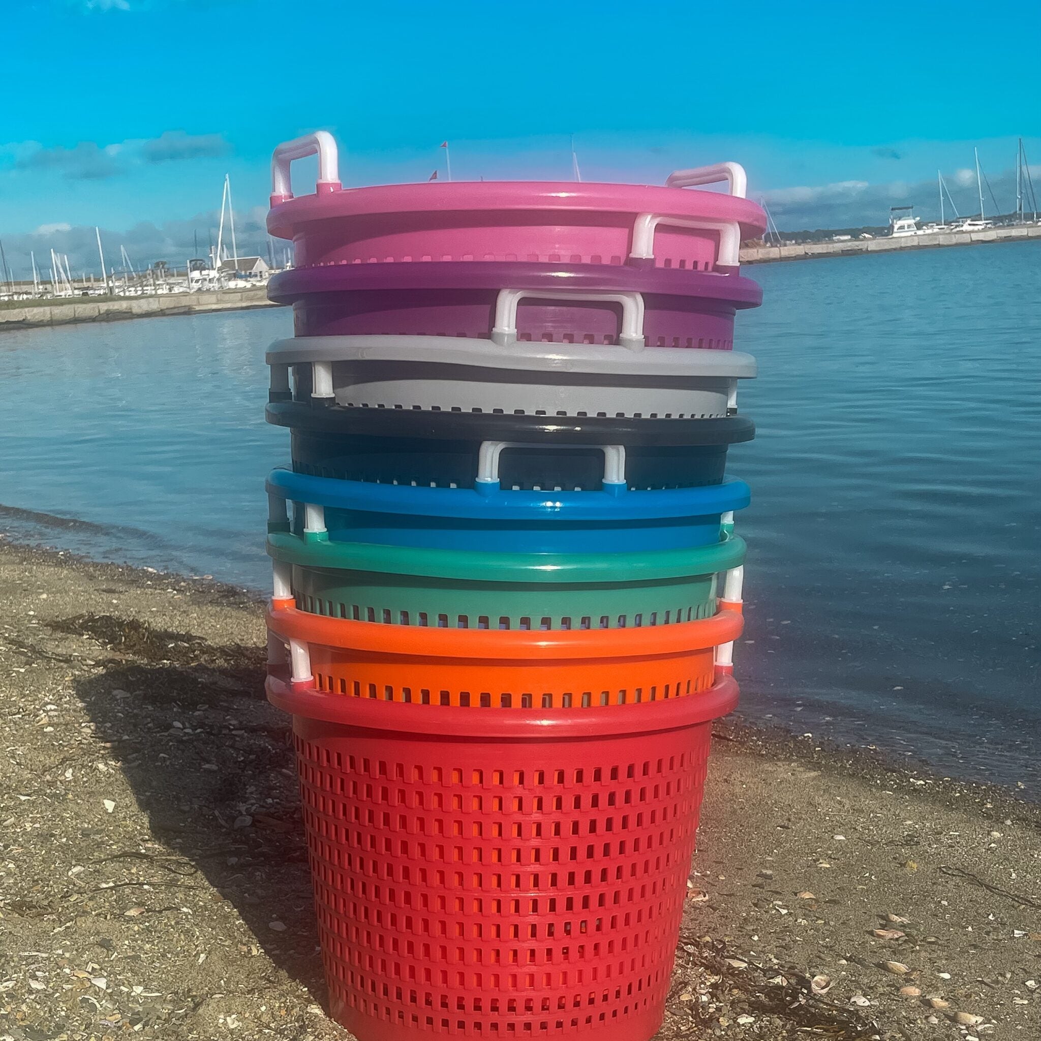 Round Plastic Basket with Handles