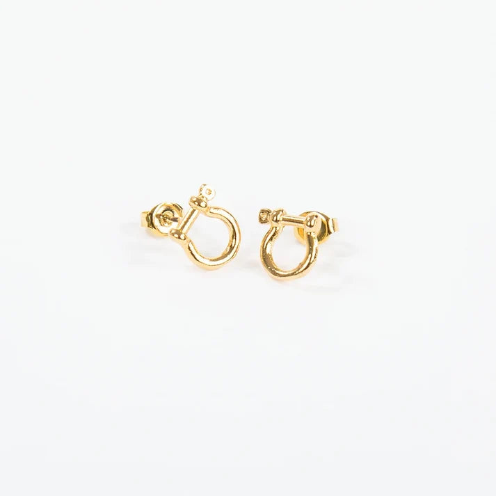 Mariner Shackle Earrings Sterling Silver or 14k Gold Dipped