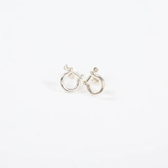 Mariner Shackle Earrings Sterling Silver or 14k Gold Dipped