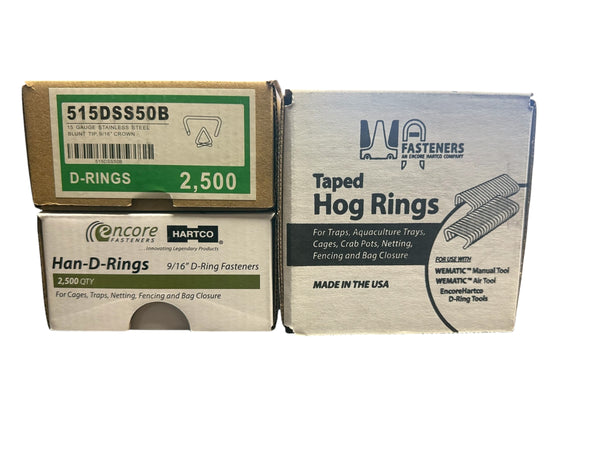 9/16" Taped Hog Rings for Wematic / Hand Tools