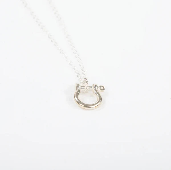 Mariner Shackle Pendant Necklace, Sterling Silver