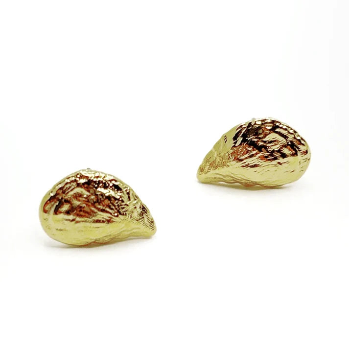 Oyster Shell Earrings - Sterling Silver or 14k Gold Dipped
