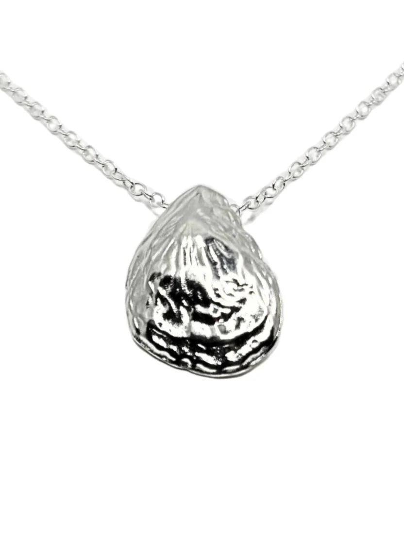 Oyster Shell Pendant Sterling Silver Necklace