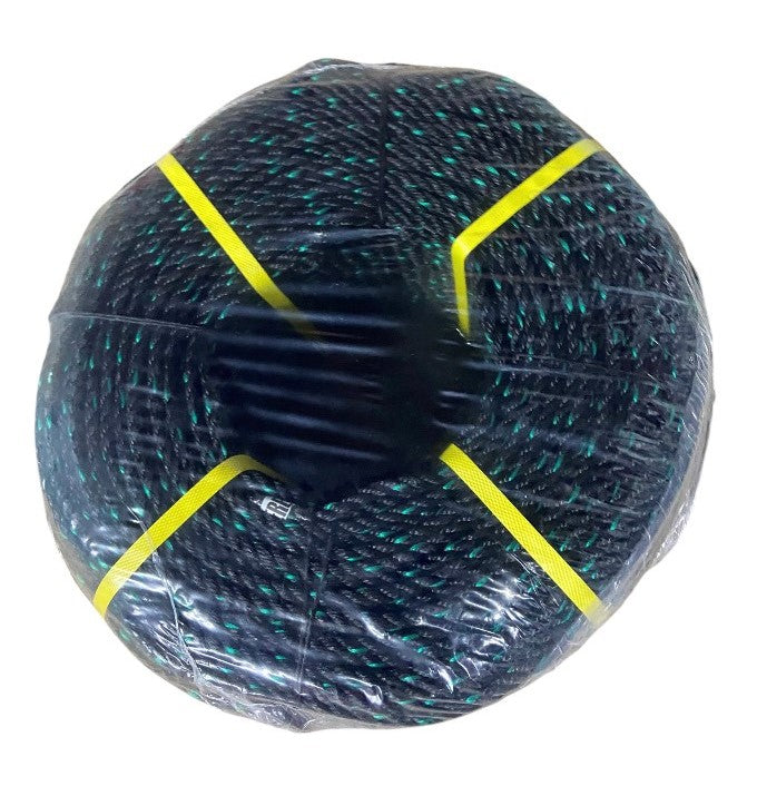 Pro Flex Polypropylene Black with Green Tracer Rope